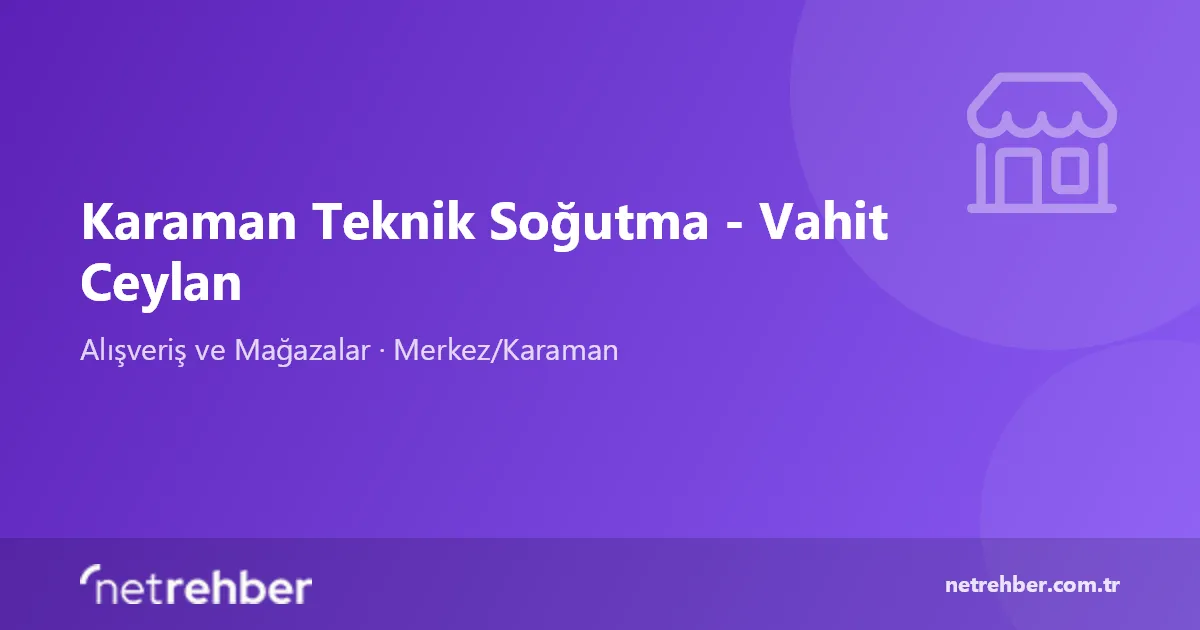 Karaman Teknik Soğutma - Vahit Ceylan kapak görseli