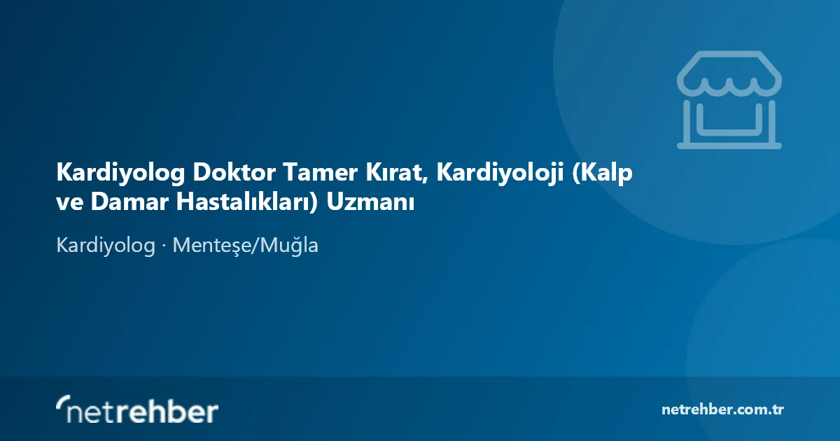Kardiyolog Doktor Tamer Kırat, Kardiyoloji (Kalp ve Damar Hastalıkları) Uzmanı kapak görseli