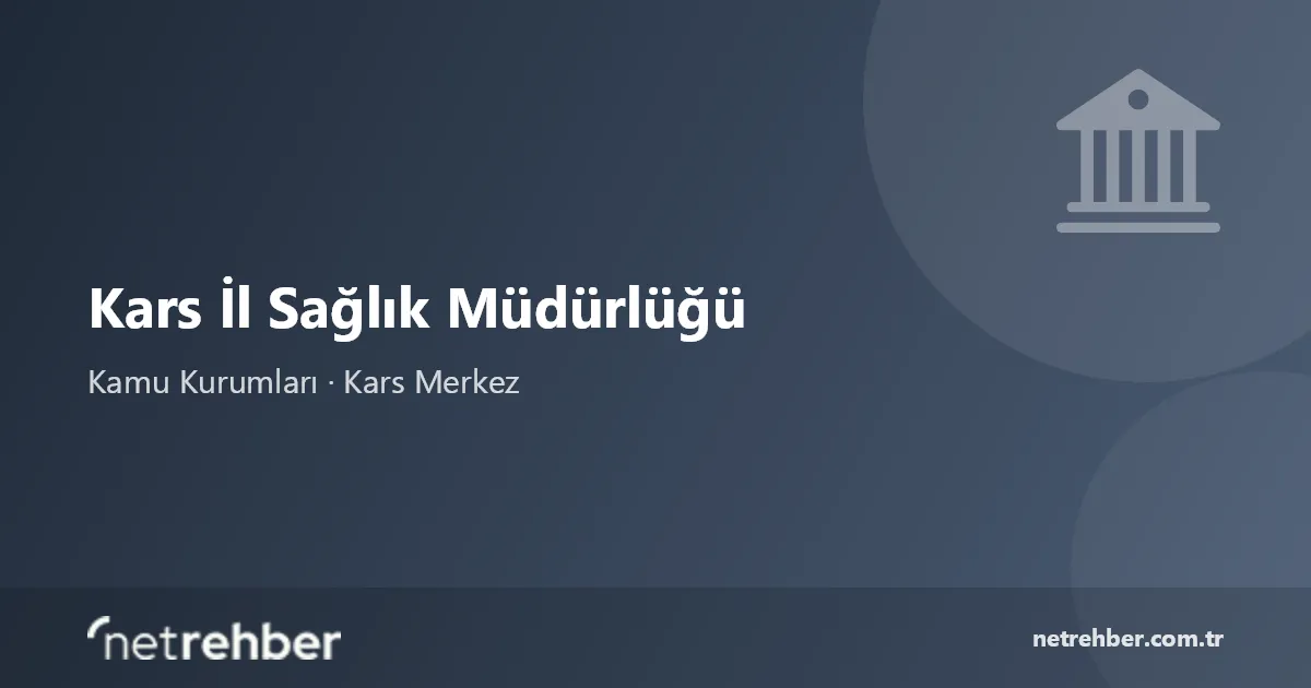 Kars İl Sağlık Müdürlüğü kapak görseli