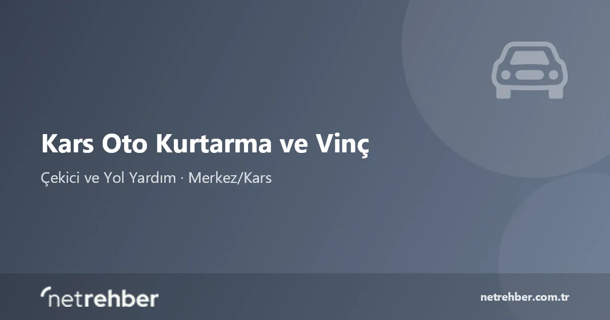 Kars Oto Kurtarma ve Vinç kapak görseli