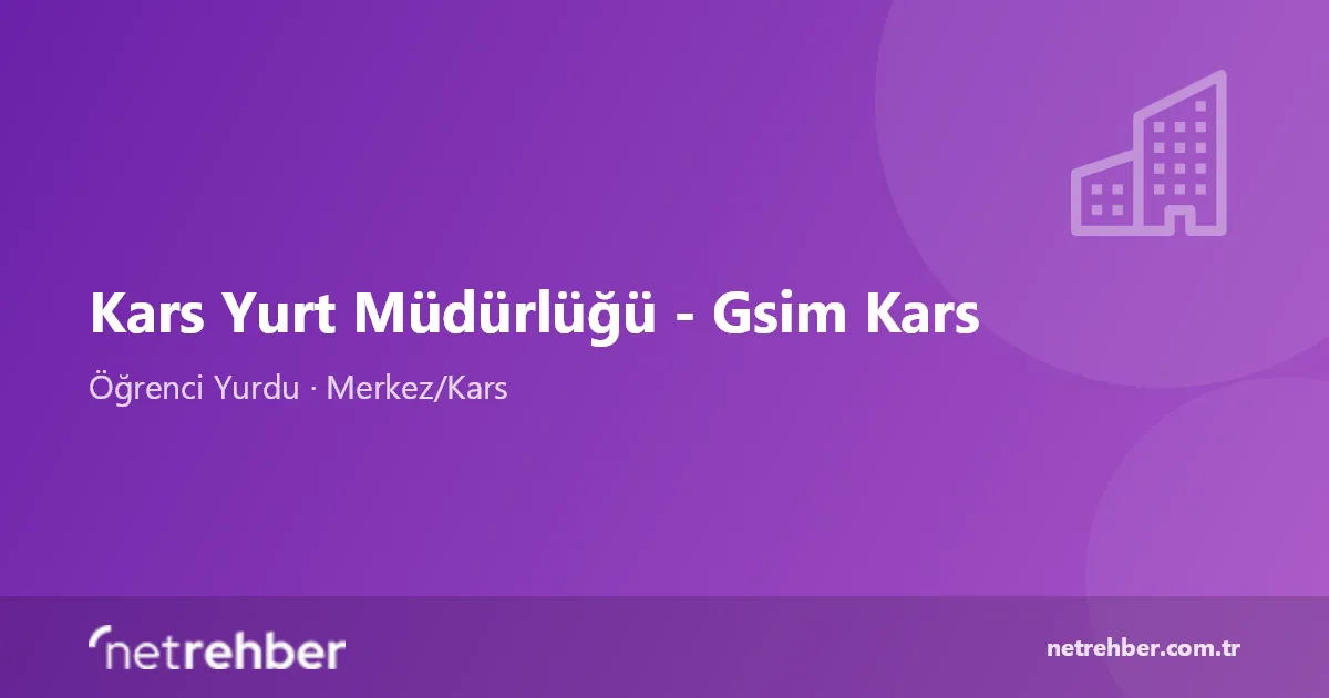 Kars Yurt Müdürlüğü - Gsim Kars kapak görseli