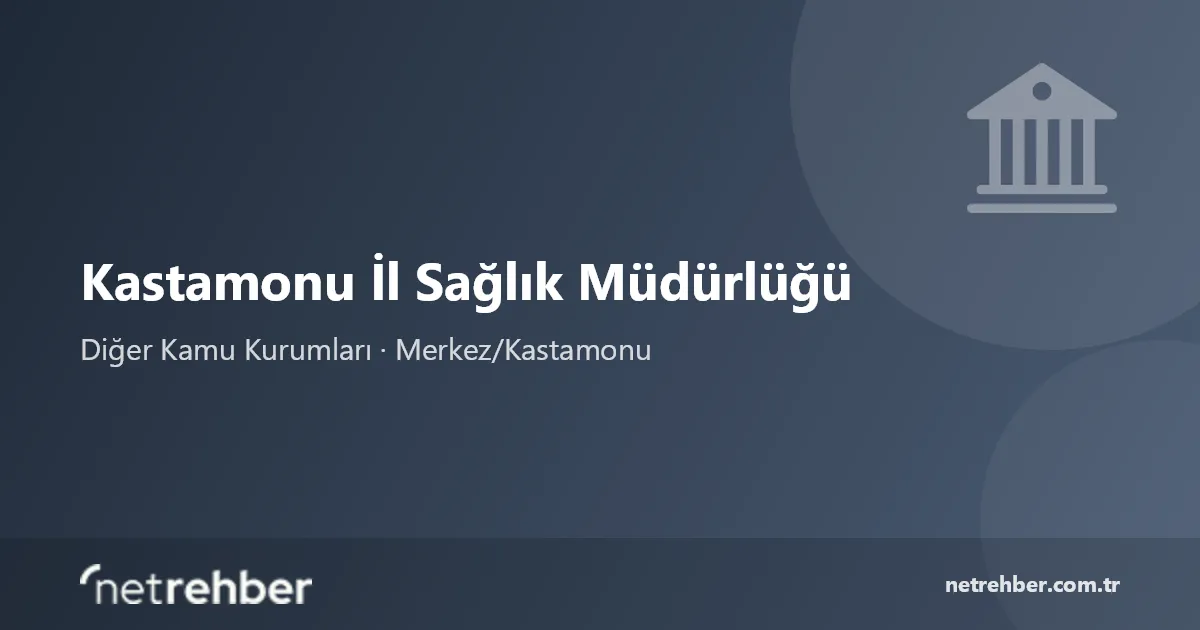 Kastamonu İl Sağlık Müdürlüğü kapak görseli