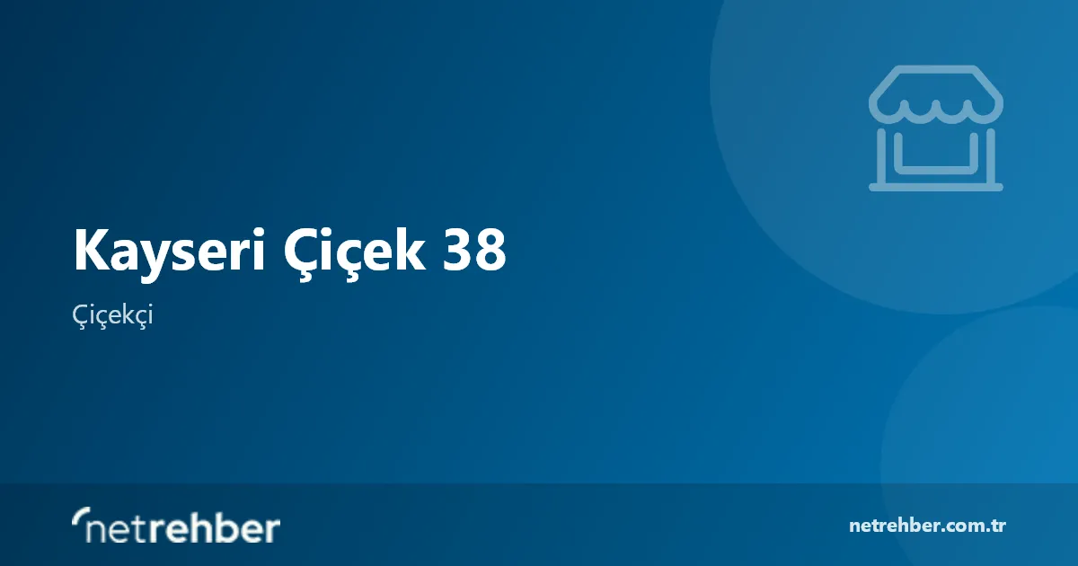 Kayseri Çiçek 38 kapak görseli