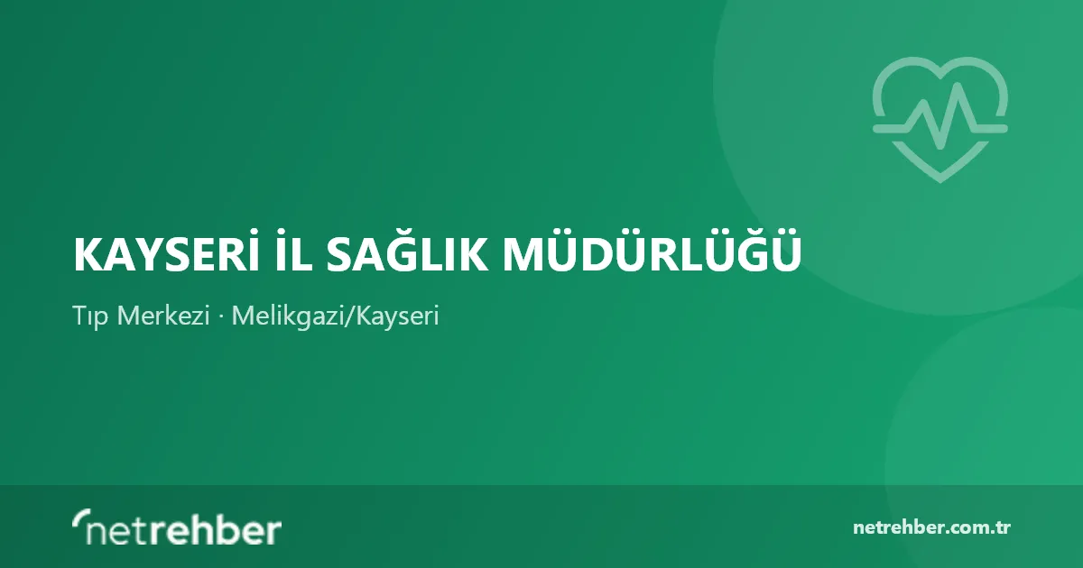 Kayseri İl Sağlık Müdürlüğü kapak görseli