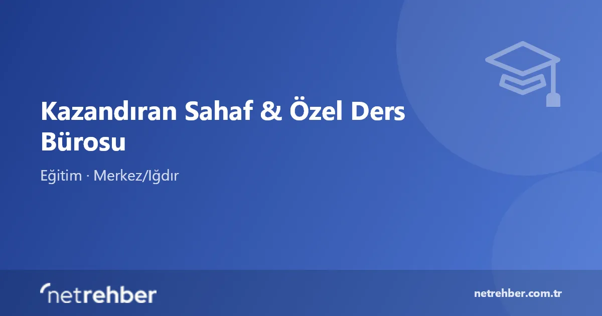 Kazandıran Sahaf & Özel Ders Bürosu kapak görseli