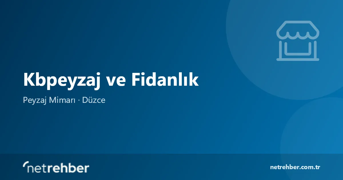 Kbpeyzaj ve Fidanlık kapak görseli