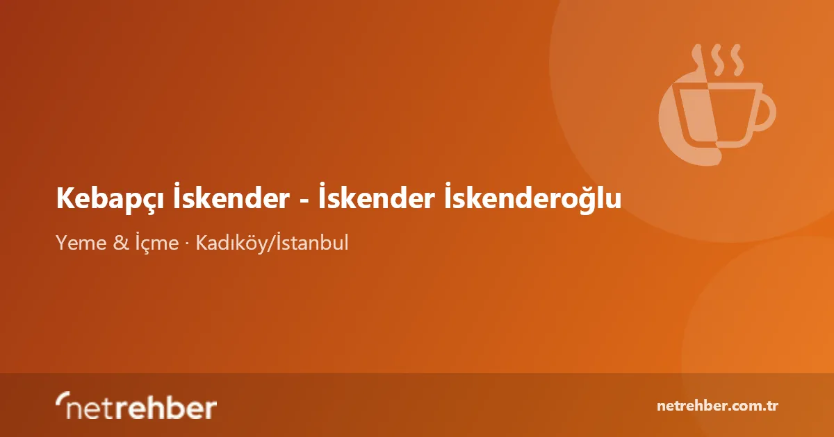 Kebapçı İskender - İskender İskenderoğlu kapak görseli