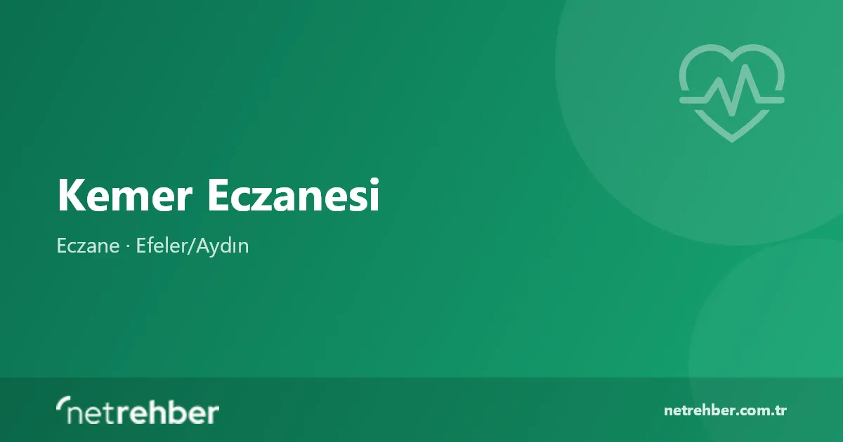 Kemer Eczanesi kapak görseli