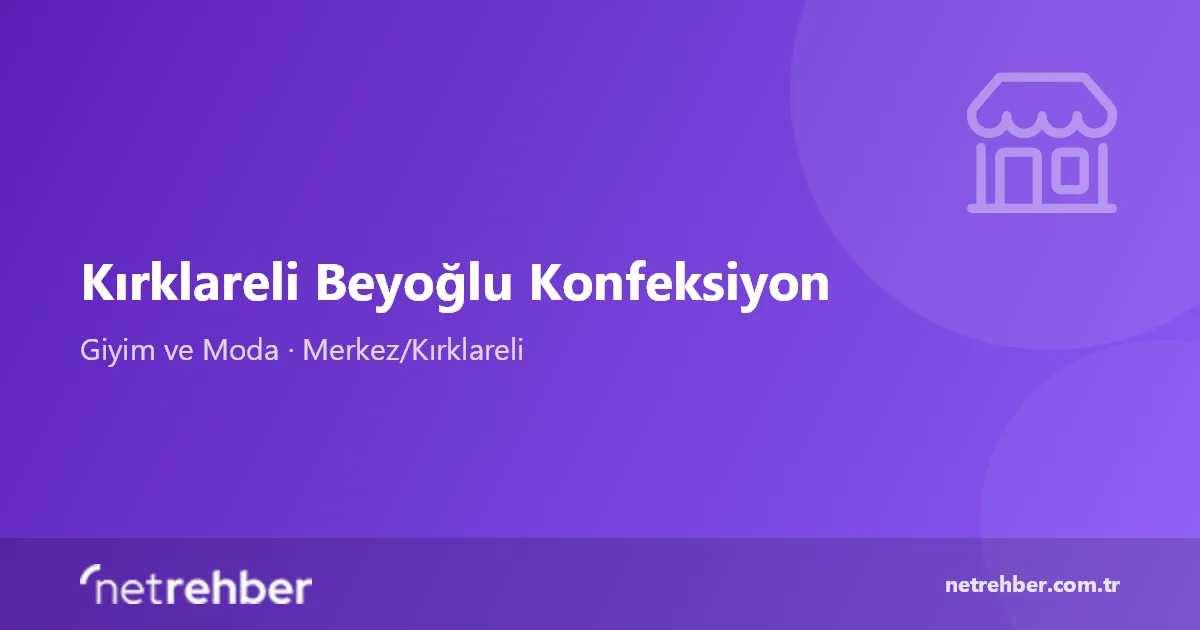 Kırklareli Beyoğlu Konfeksiyon kapak görseli