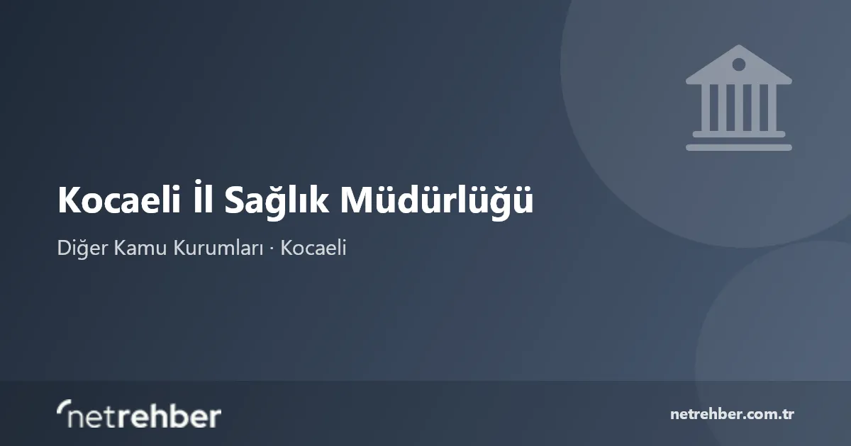 Kocaeli İl Sağlık Müdürlüğü kapak görseli