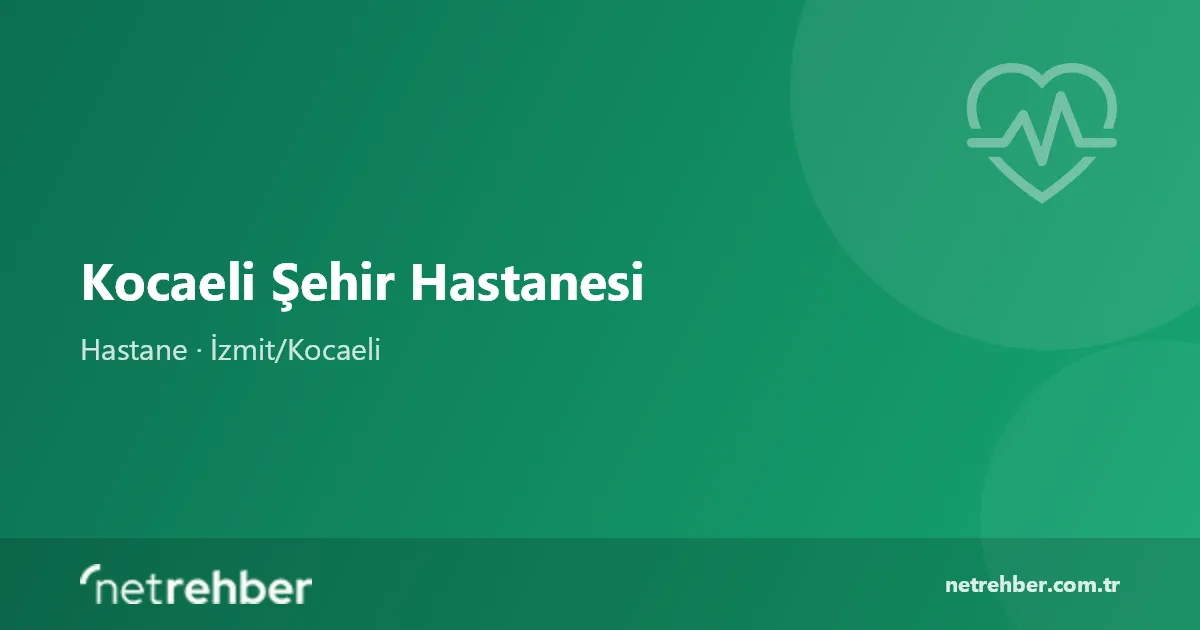 Kocaeli Şehir Hastanesi kapak görseli