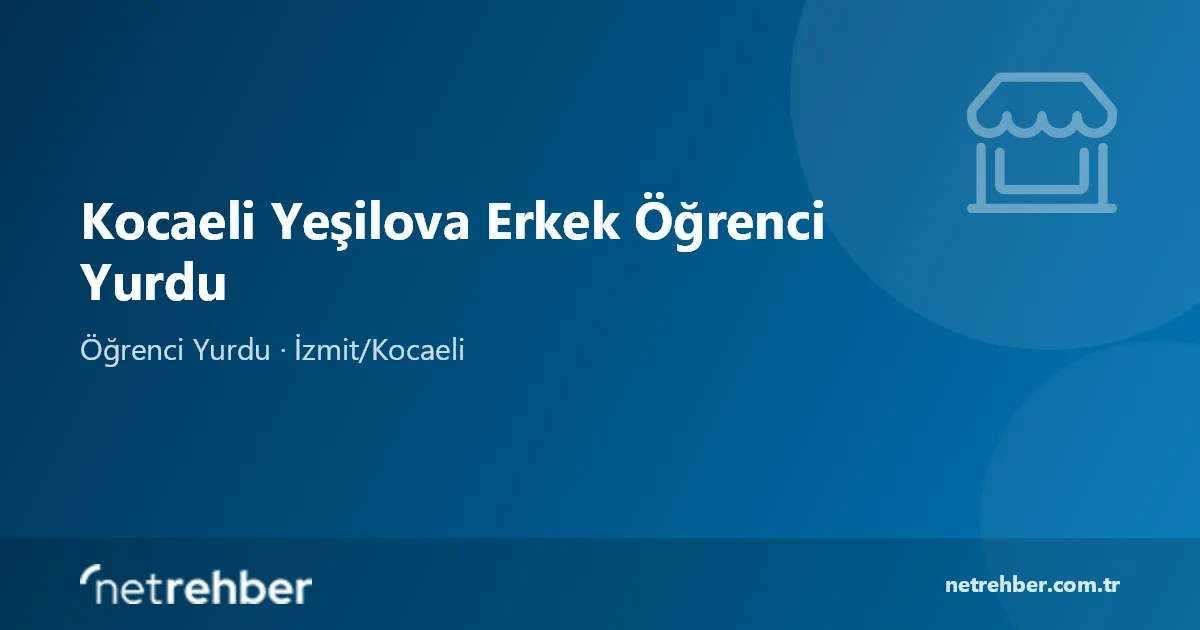 Kocaeli Yeşilova Erkek Öğrenci Yurdu kapak görseli