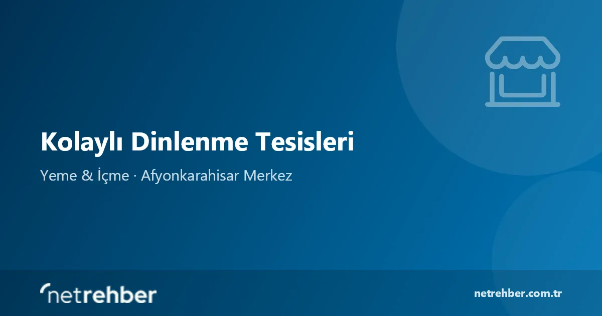 Kolaylı Dinlenme Tesisleri kapak görseli