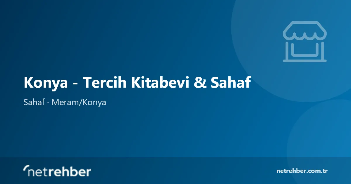 Konya - Tercih Kitabevi & Sahaf kapak görseli