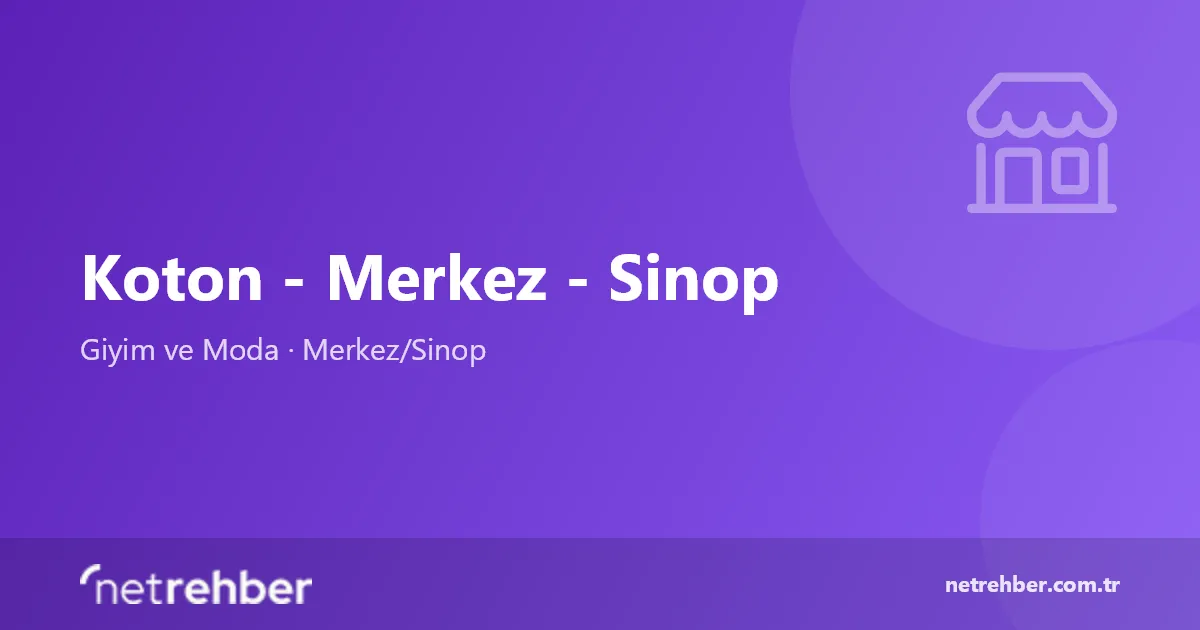 Koton - Merkez - Sinop kapak görseli