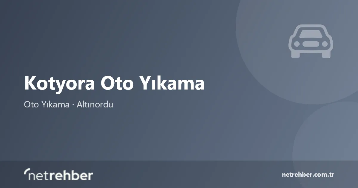 Kotyora Oto Yıkama kapak görseli