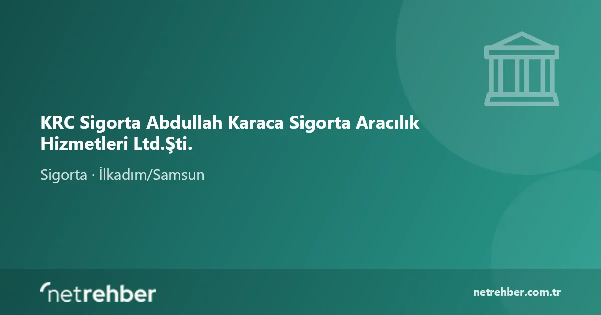 KRC Sigorta Abdullah Karaca Sigorta Aracılık Hizmetleri Ltd.Şti. kapak görseli