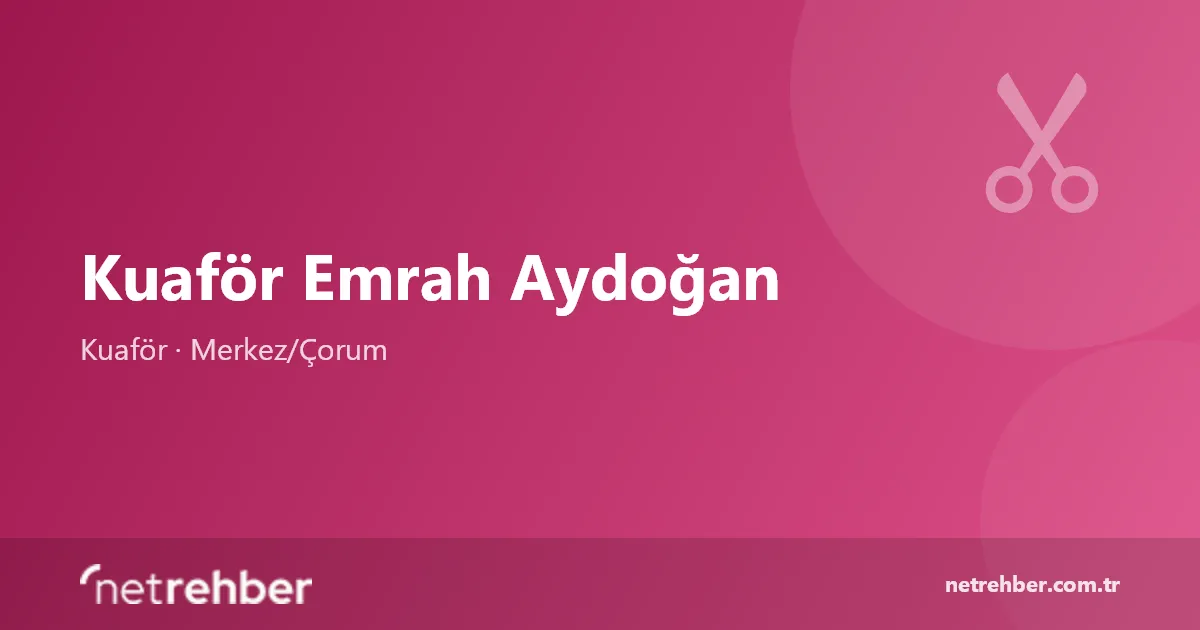 Kuaför Emrah Aydoğan kapak görseli