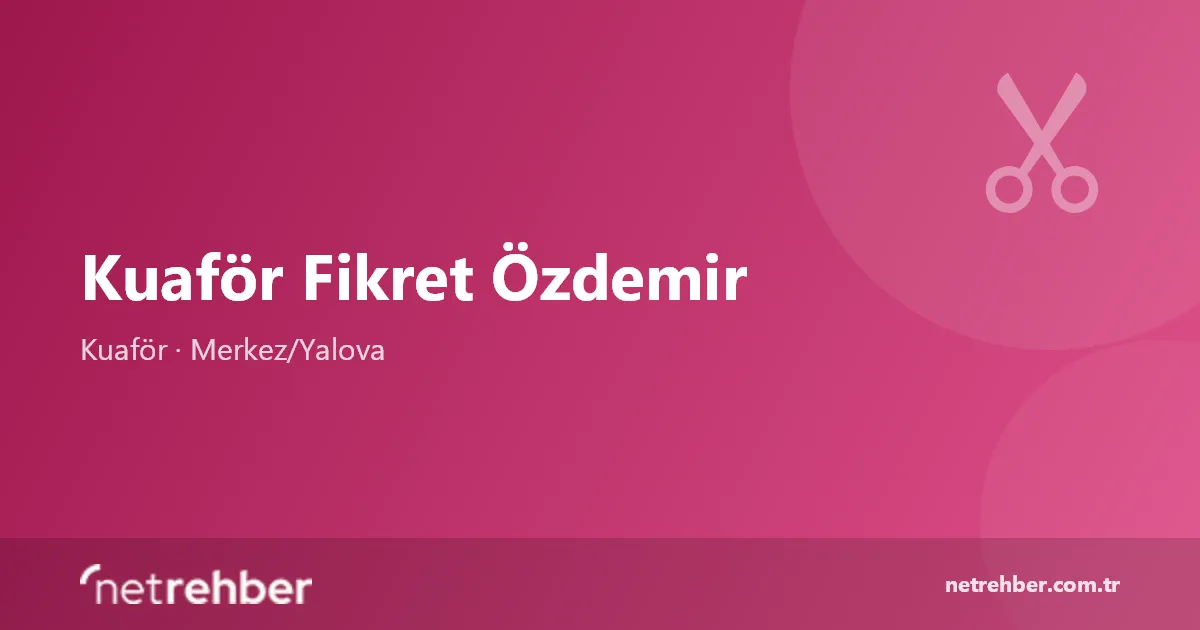 Kuaför Fikret Özdemir kapak görseli