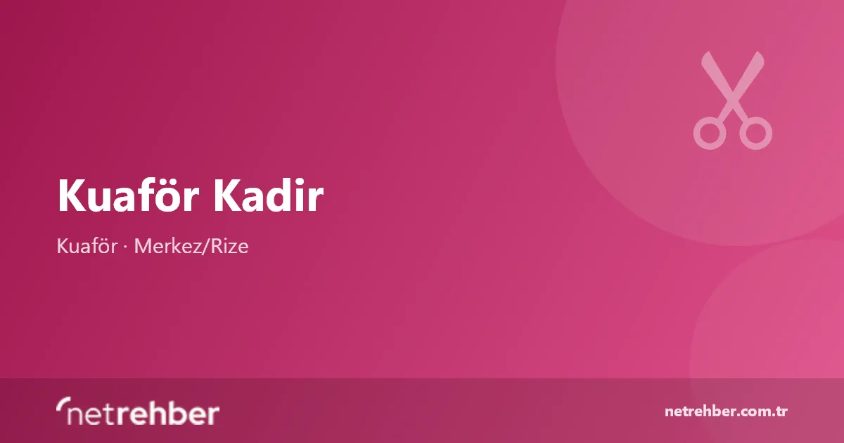 Kuaför Kadir kapak görseli