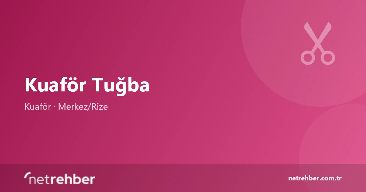 Kuaför Tuğba kapak görseli