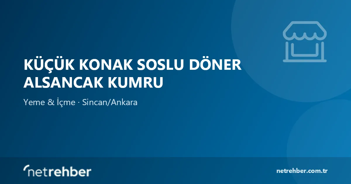 Küçük Konak Soslu Döner Alsancak Kumru kapak görseli