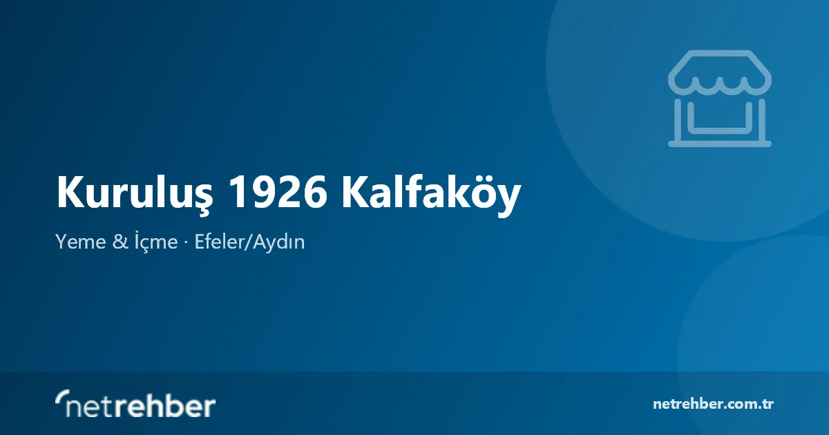 Kuruluş 1926 Kalfaköy kapak görseli