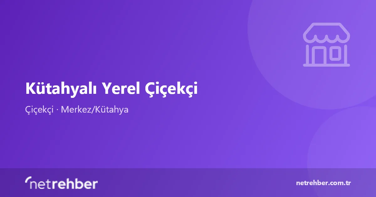 Kütahyalı Yerel Çiçekçi kapak görseli