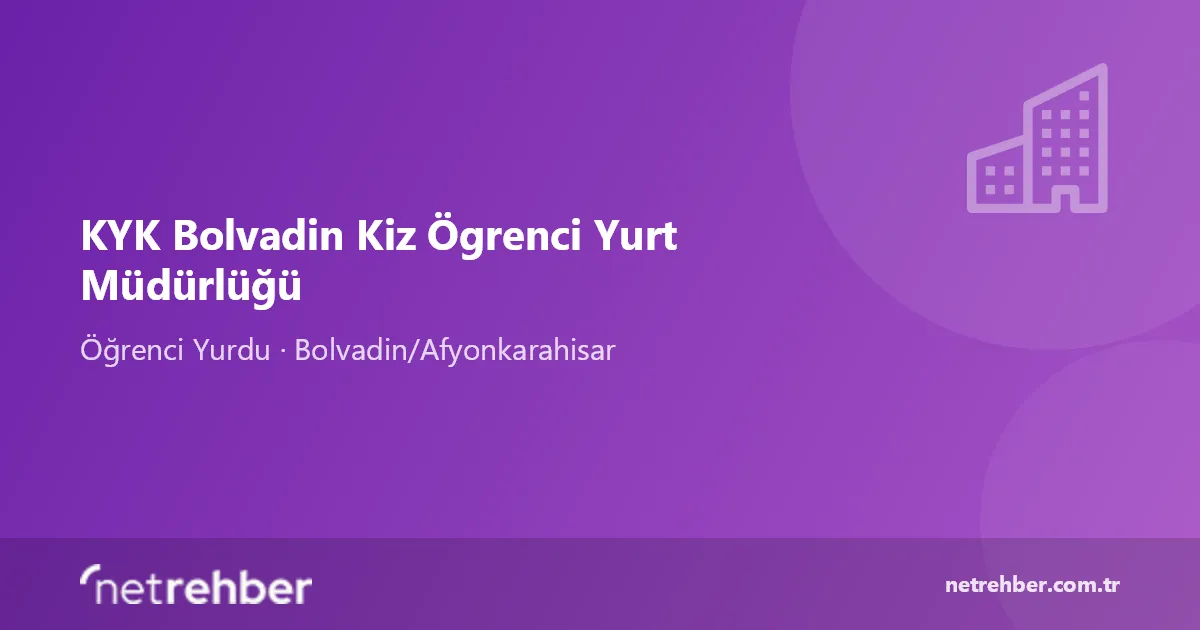 KYK Bolvadin Kiz Ögrenci Yurt Müdürlüğü kapak görseli