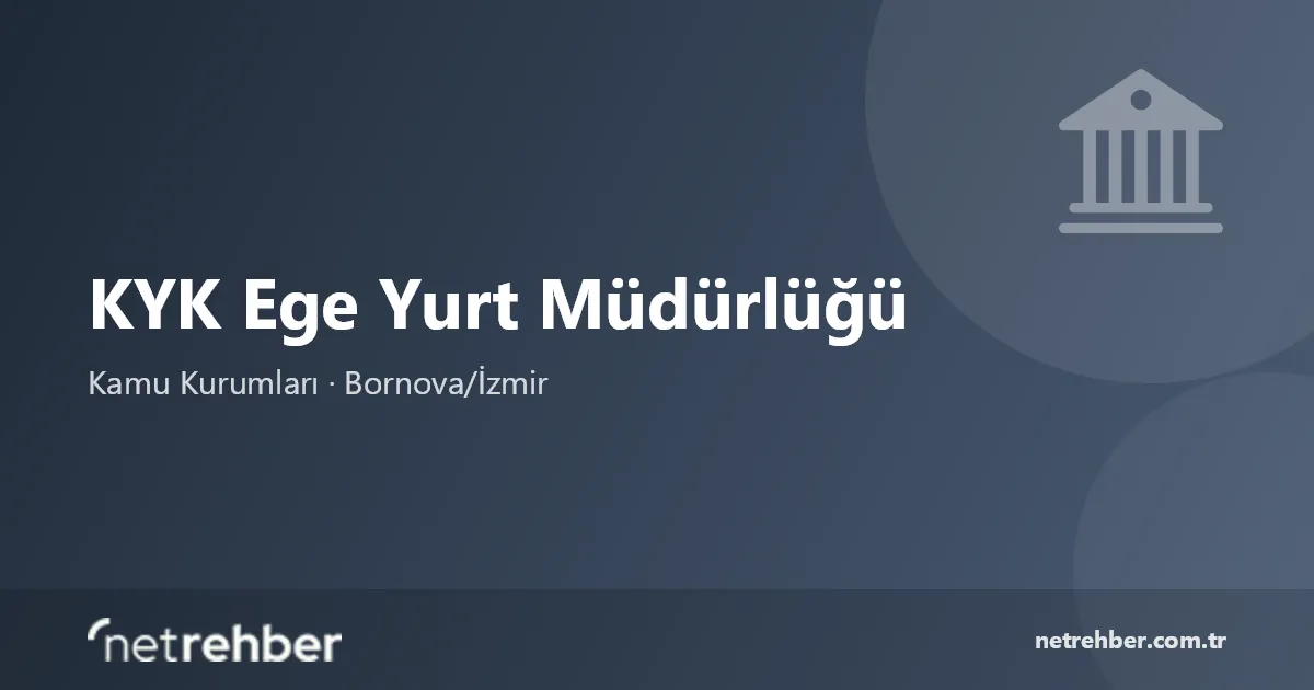 KYK Ege Yurt Müdürlüğü kapak görseli