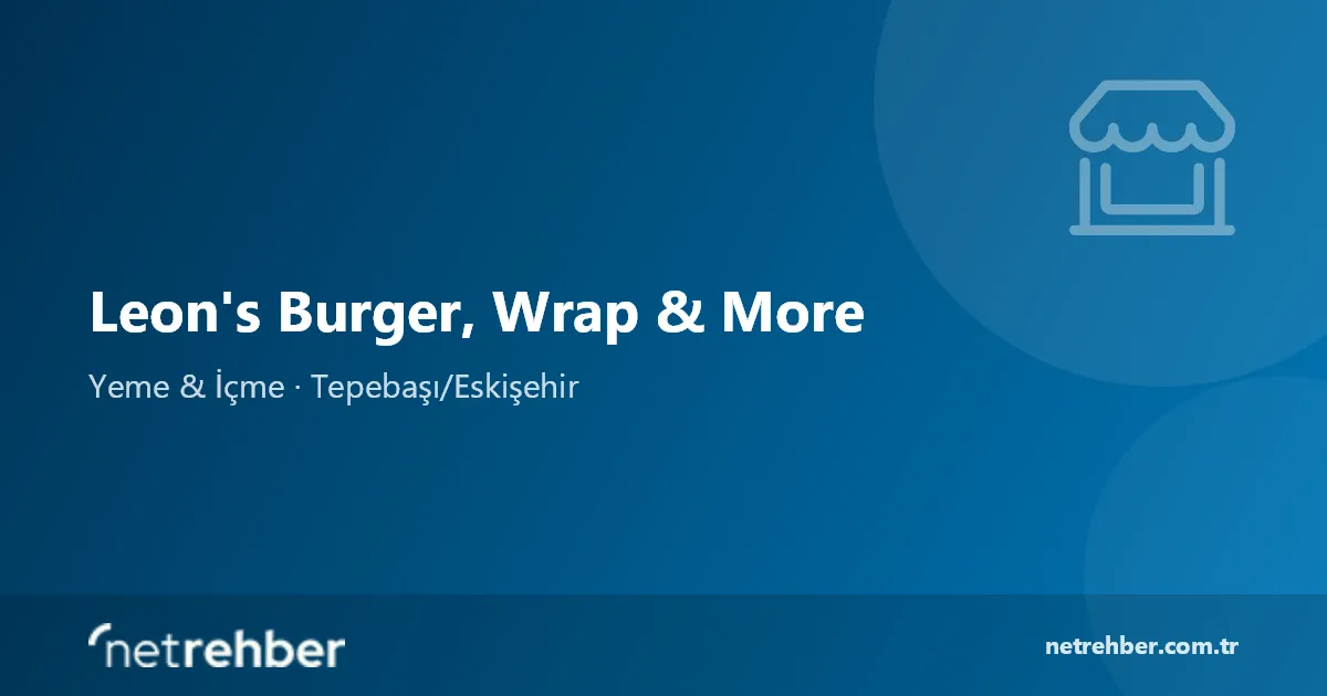 Leon's Burger, Wrap & More kapak görseli
