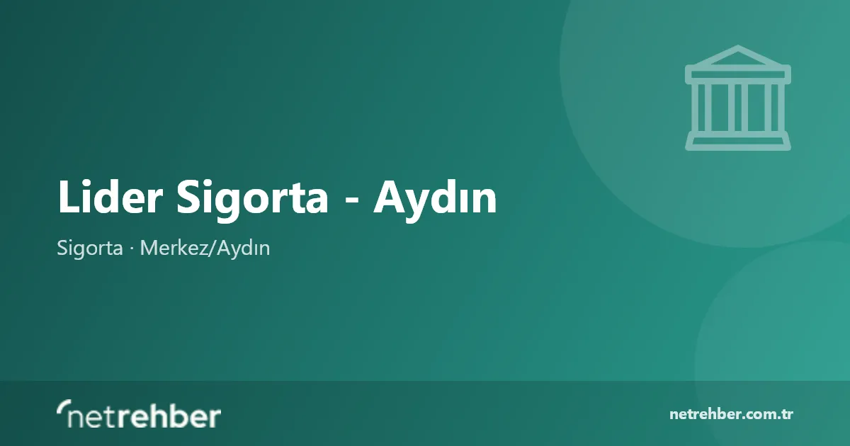 Lider Sigorta - Aydın kapak görseli