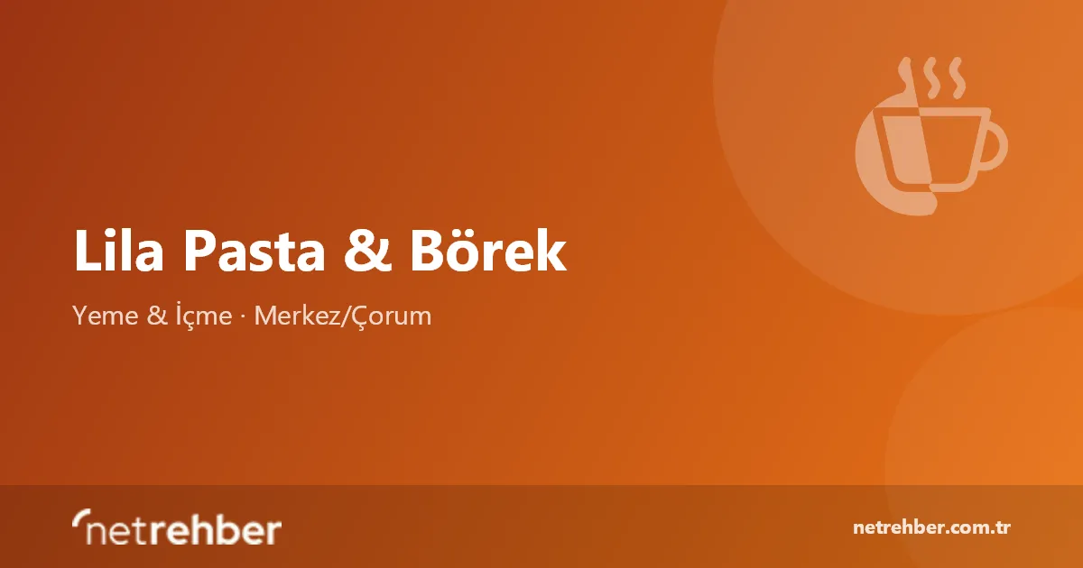 Lila Pasta & Börek kapak görseli