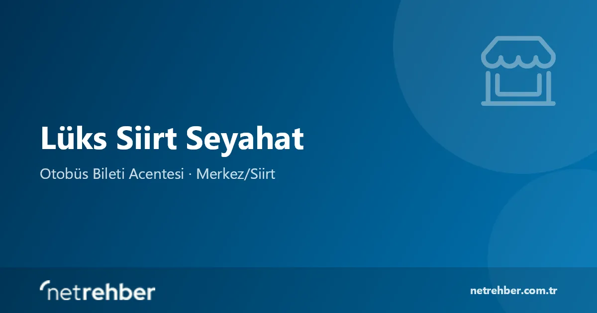 Lüks Siirt Seyahat kapak görseli