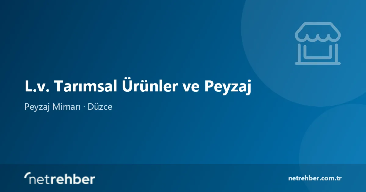 L.v. Tarımsal Ürünler ve Peyzaj kapak görseli