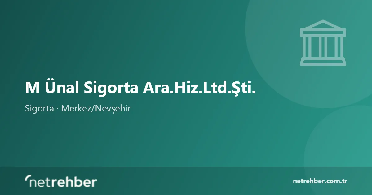 M Ünal Sigorta Ara.Hiz.Ltd.Şti. kapak görseli
