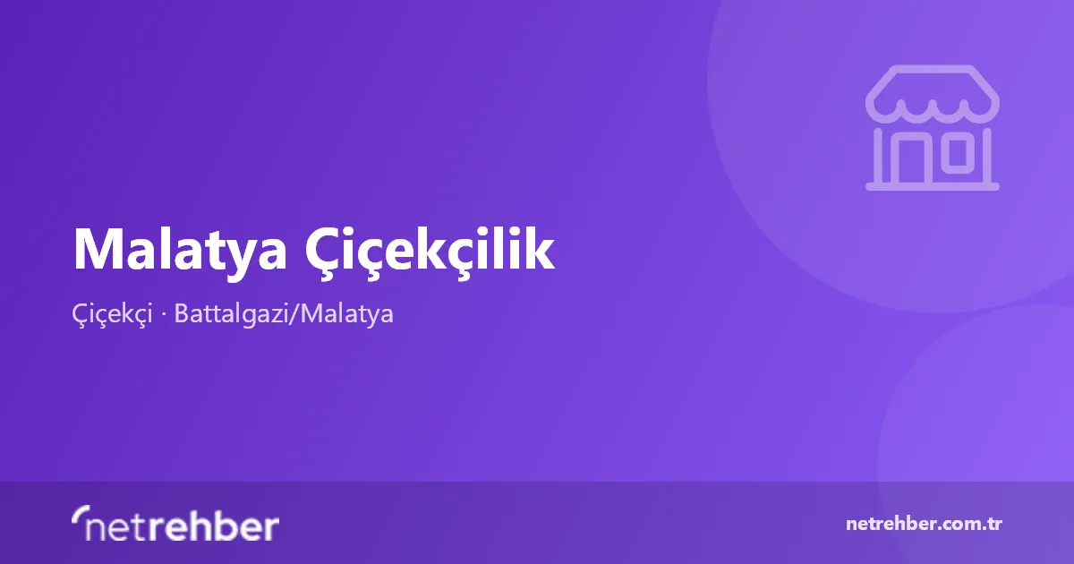Malatya Çiçekçilik kapak görseli