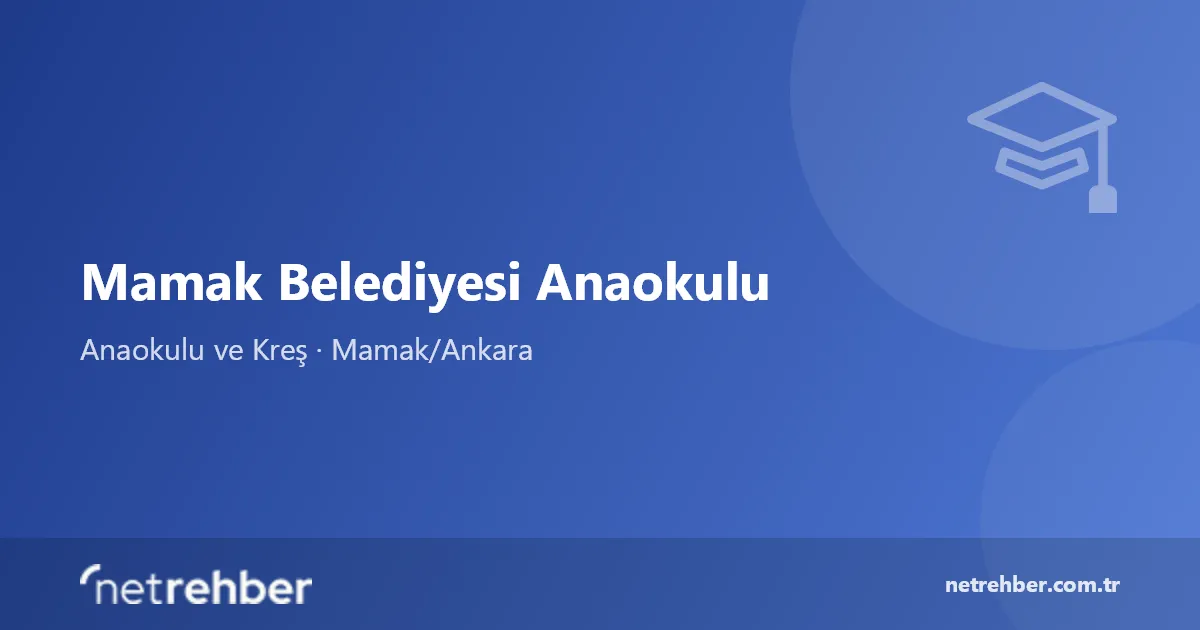 Mamak Belediyesi Anaokulu kapak görseli