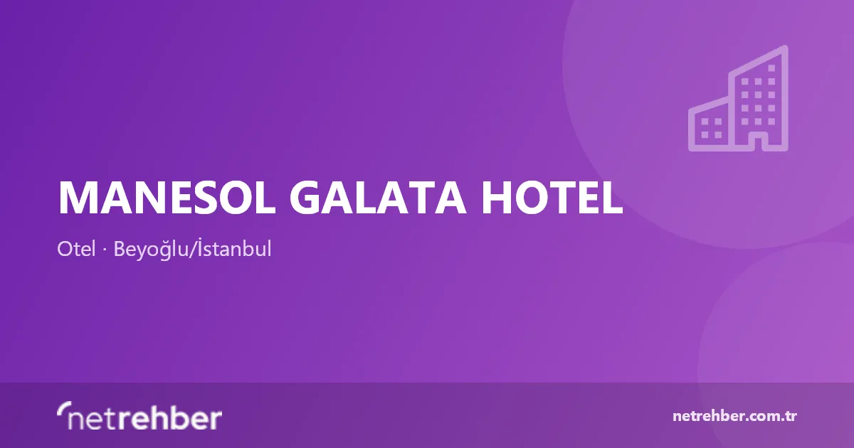 Manesol Galata Hotel kapak görseli