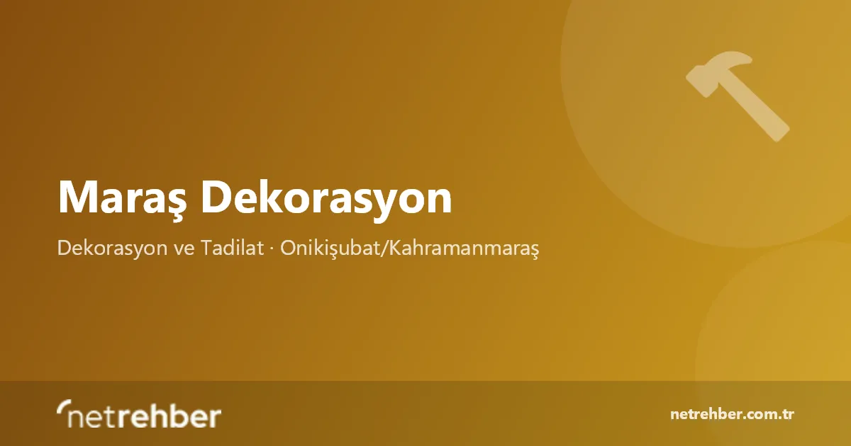 Maraş Dekorasyon kapak görseli