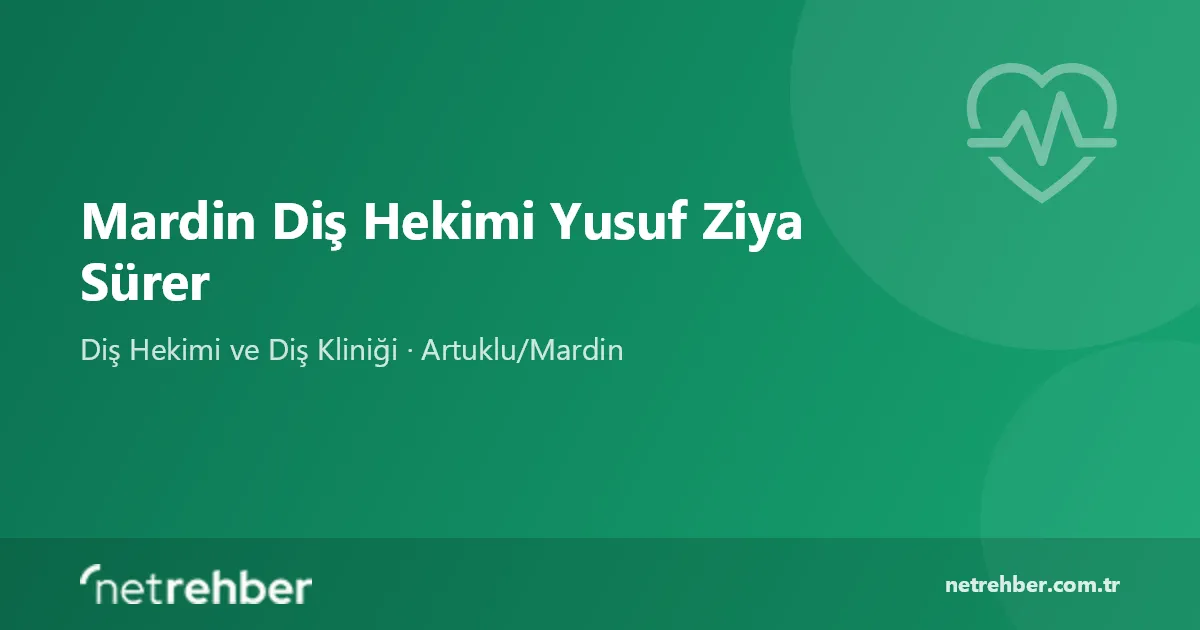 Mardin Diş Hekimi Yusuf Ziya Sürer kapak görseli