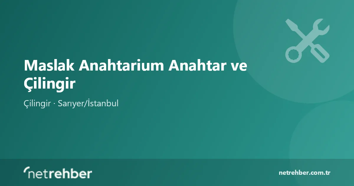 Maslak Anahtarium Anahtar ve Çilingir kapak görseli
