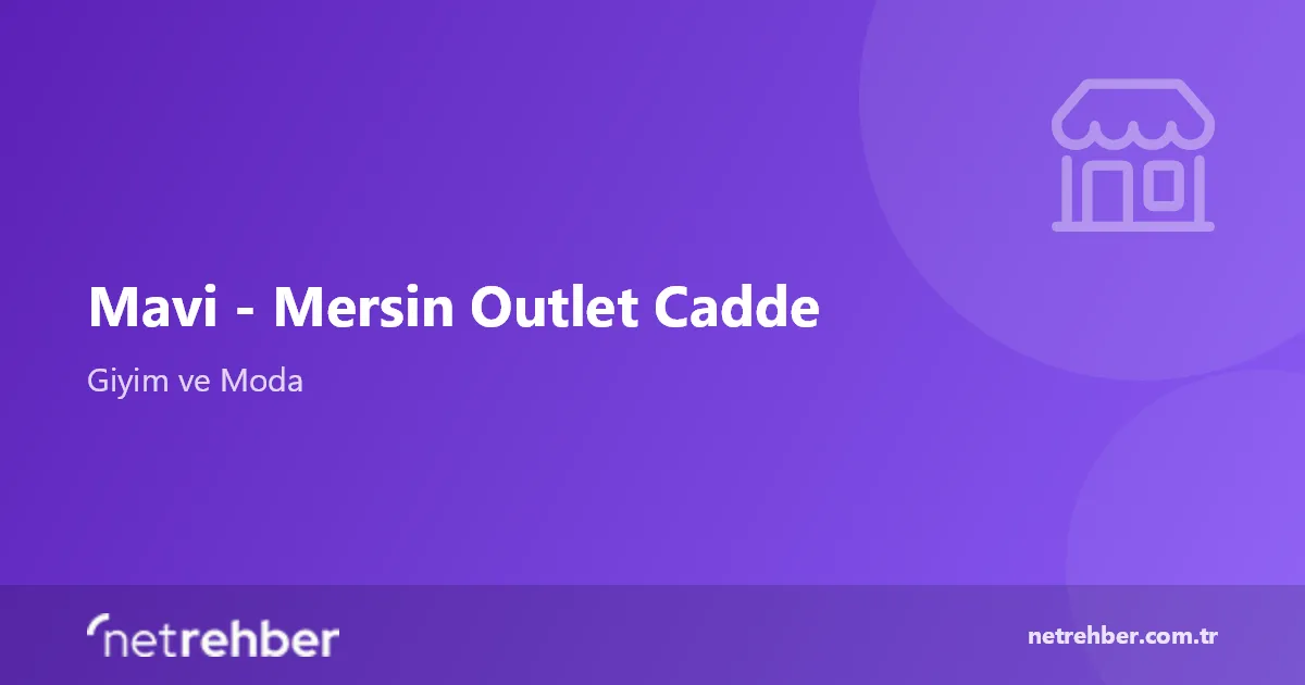 Mavi - Mersin Outlet Cadde kapak görseli