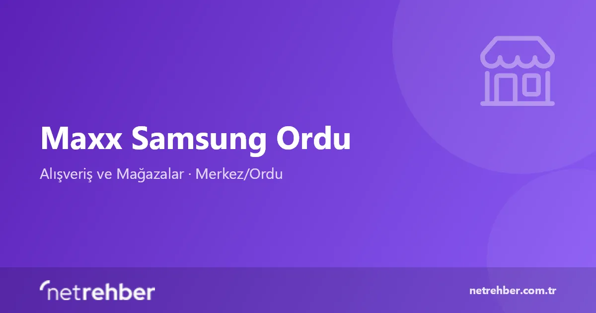 Maxx Samsung Ordu kapak görseli