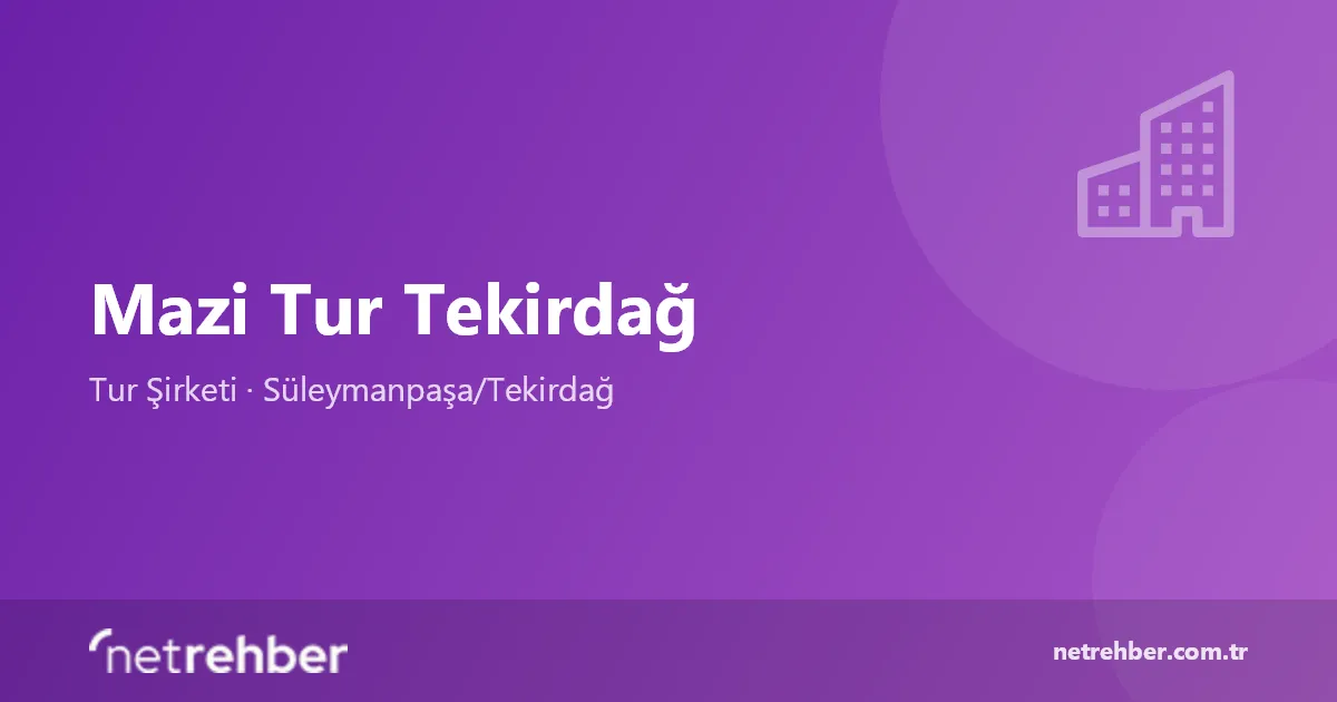 Mazi Tur Tekirdağ kapak görseli