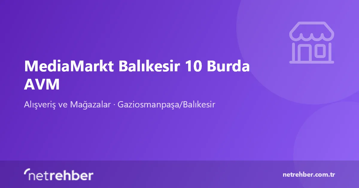 MediaMarkt Balıkesir 10 Burda AVM kapak görseli