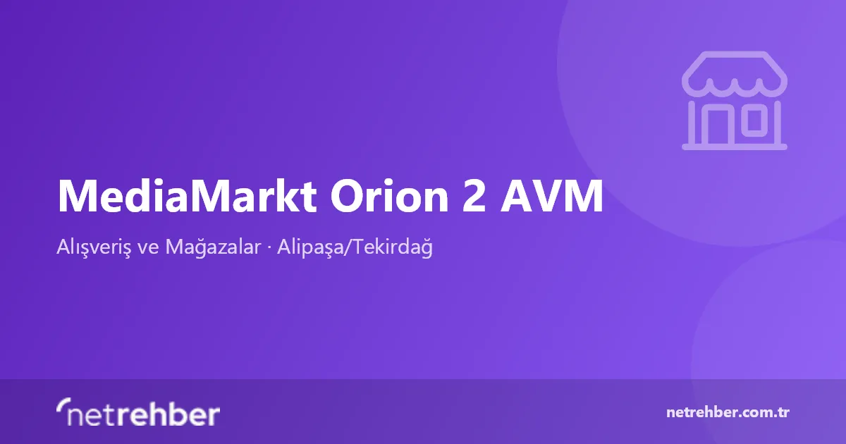 MediaMarkt Orion 2 AVM kapak görseli