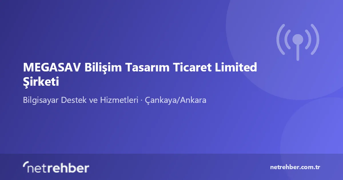 MEGASAV Bilişim Tasarım Ticaret Limited Şirketi kapak görseli