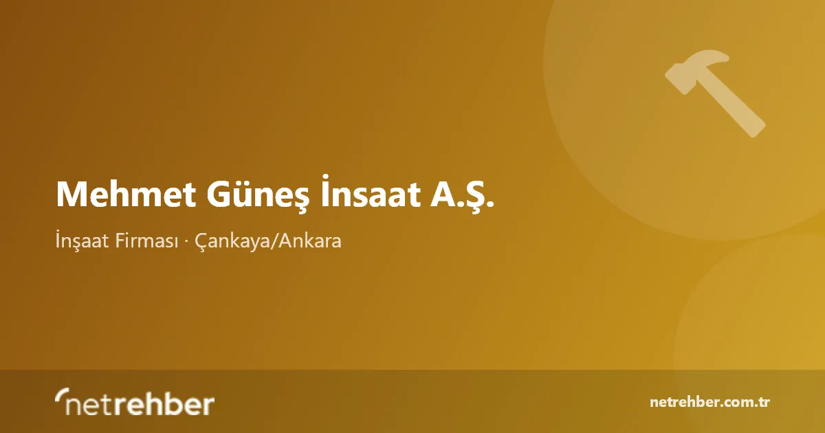 Mehmet Güneş İnsaat A.Ş. kapak görseli