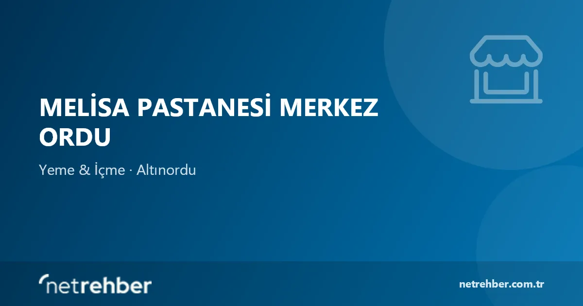 Melisa Pastanesi Merkez Ordu kapak görseli